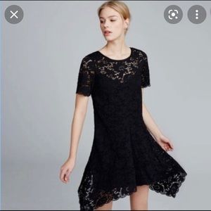 Club Monaco short sleeve black lace dress size 00